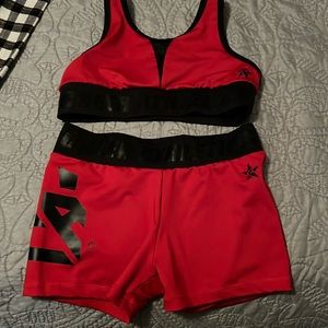 Cheer Athletics red practice wear set AS YXL